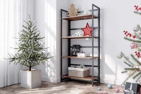 Vasagle Bookshelf 4 Tier Bookcase: Sturdy & Chic!