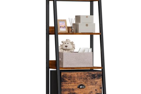 Vasagle Ladder Shelf Bookshelf With Cupboard: Maximize Space!